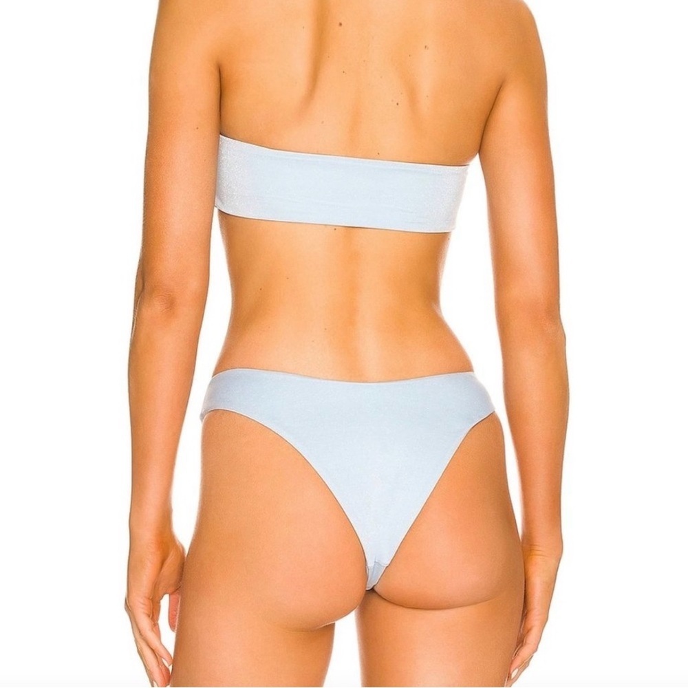 L*Space Cabana Bikini Bottom Bitsy Sky Blue Silver Women’s Size Large - Picture 4 of 9
